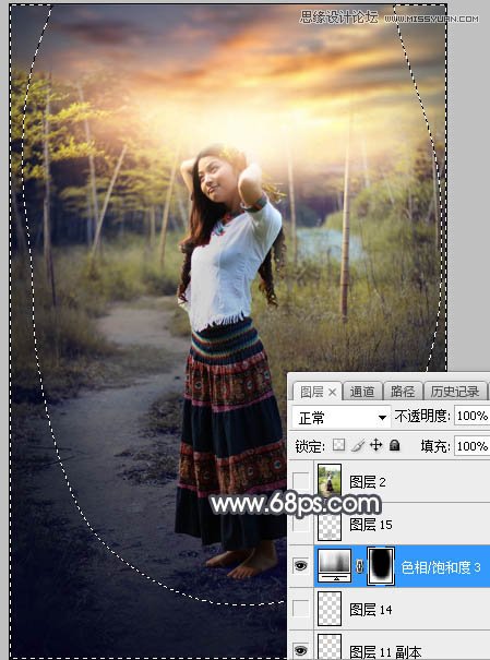 ps給森林照片添加唯美逆光效果