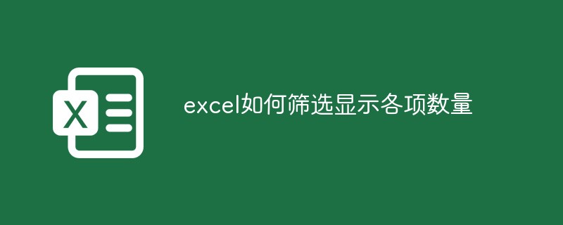 excel如何篩選顯示各項(xiàng)數(shù)量