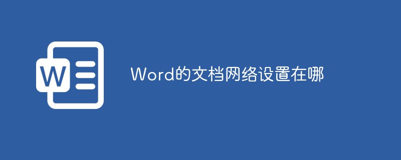 Word的文檔網(wǎng)絡(luò)設(shè)置在哪