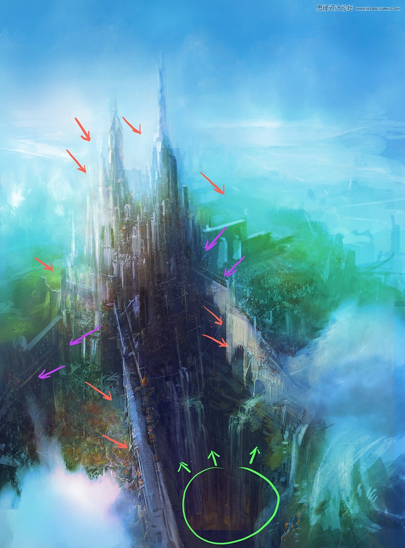 PS繪制輝煌大氣的古堡建筑游戲場景