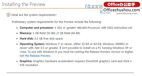 Office 2013僅支持Win7/Win8，不再支持XP/Vista