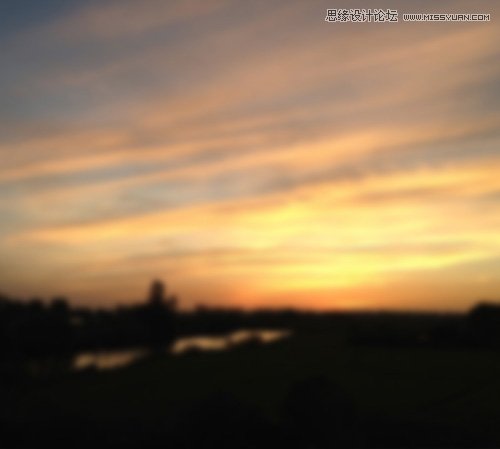 PS給外景可愛美女照片添加夕陽美景