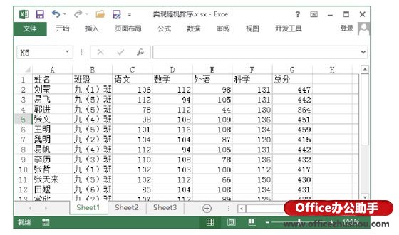 excel工作表如何排序 對Excel工作表中數(shù)據(jù)進行隨機排序的方法