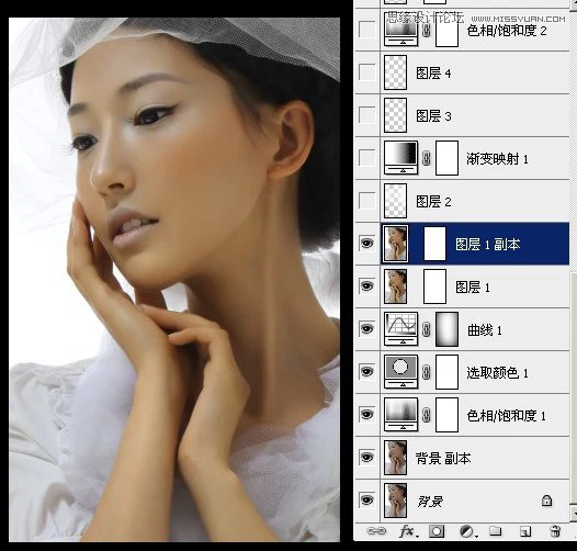 用PS給偏暗色人像照片添加甜美逆光效果