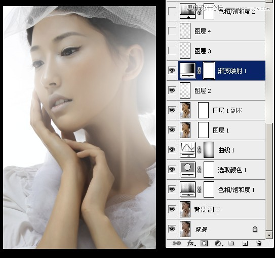 用PS給偏暗色人像照片添加甜美逆光效果