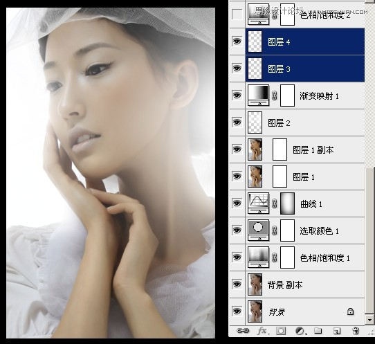 用PS給偏暗色人像照片添加甜美逆光效果