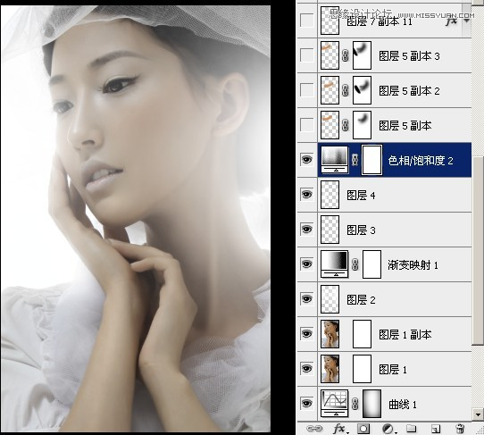 用PS給偏暗色人像照片添加甜美逆光效果