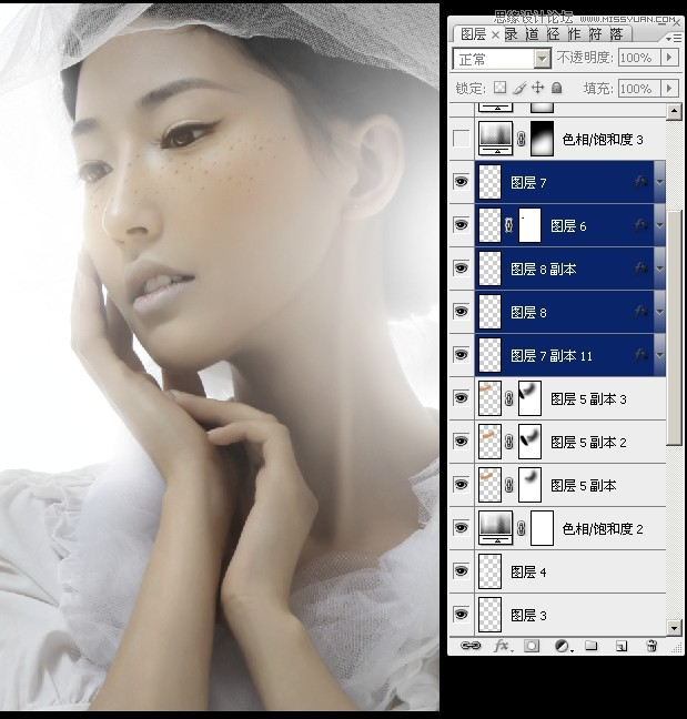 用PS給偏暗色人像照片添加甜美逆光效果