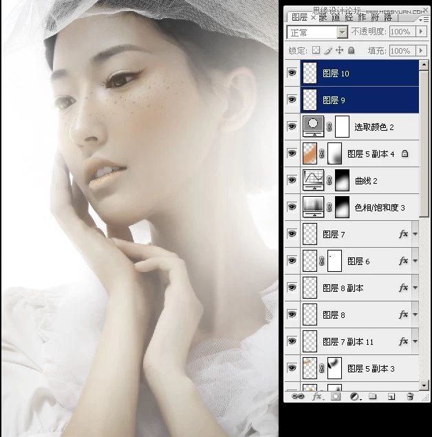 用PS給偏暗色人像照片添加甜美逆光效果