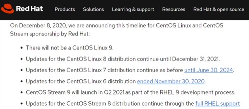 紅帽拒絕進(jìn)行投資,CentOS Linux 將停止維護(hù)