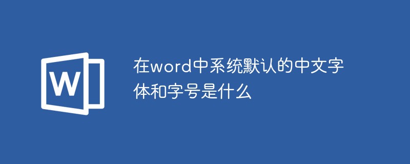 在word中系統(tǒng)默認(rèn)的中文字體和字號是什么
