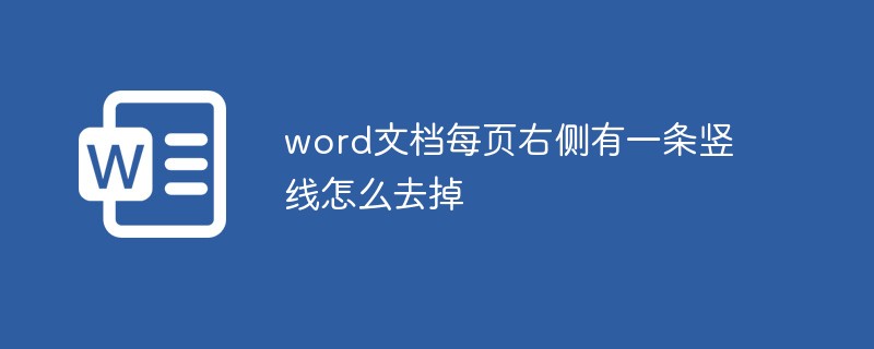 word文檔每頁(yè)右側(cè)有一條豎線怎么去掉