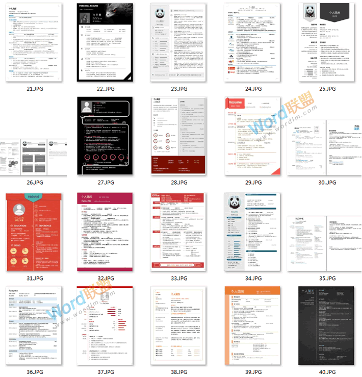 Word個人簡歷模板表格 海量Word個人簡歷模板表格免費打包下載(精品簡歷模板)