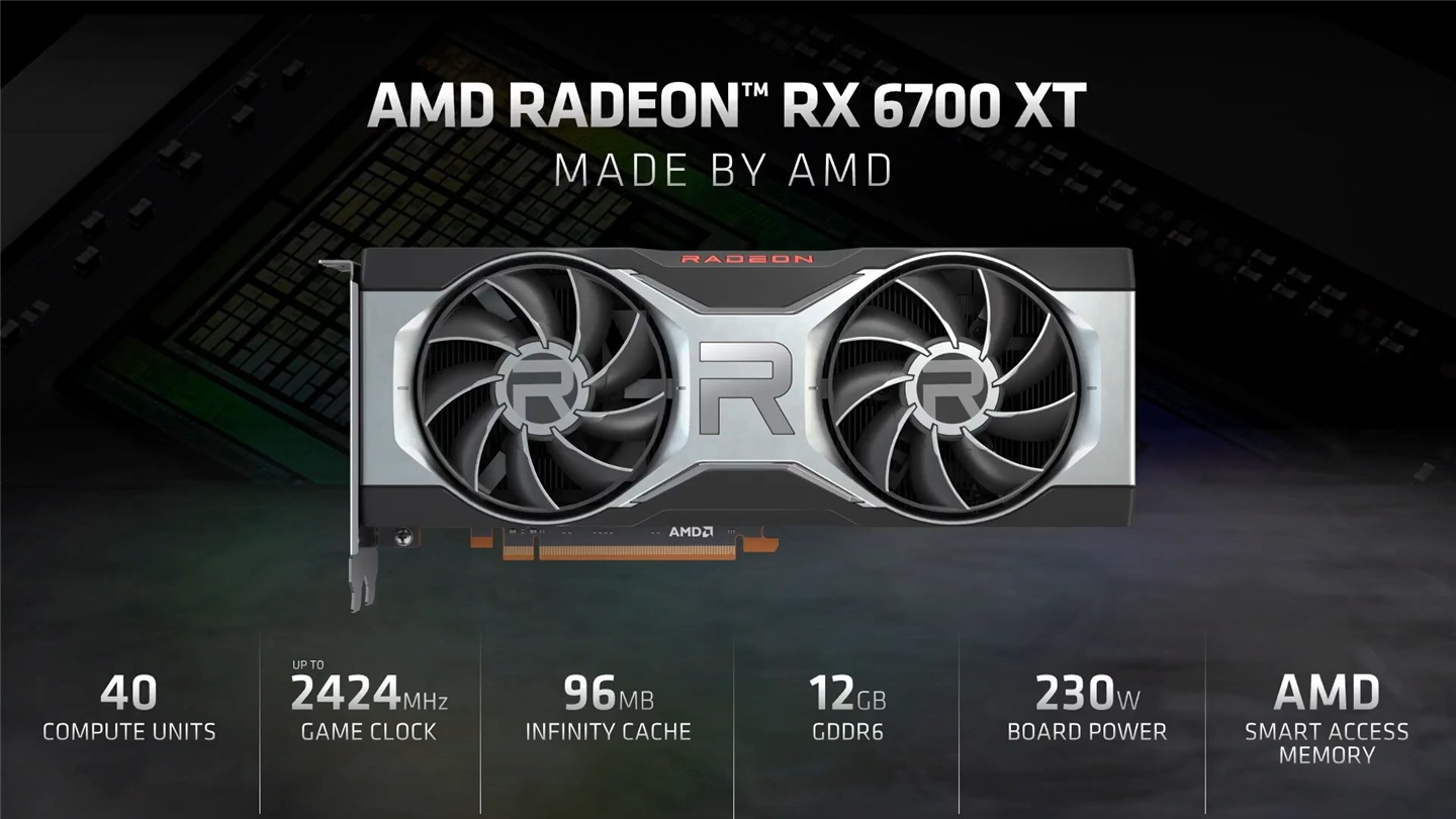 AMD RX 6700XT 顯卡發(fā)布：性能超 RTX 2080 Super，479 美元