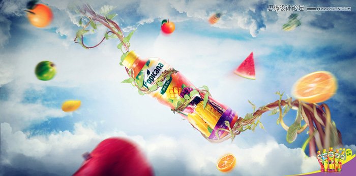 ps設(shè)計大氣時尚的水果飲料海報