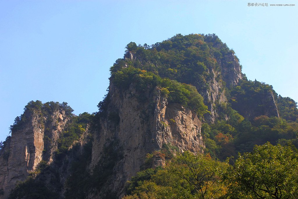 用PS給大山照片添加黃昏和云霧效果