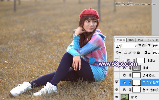 PS調(diào)出草叢女孩甜美的朦朧逆光效果