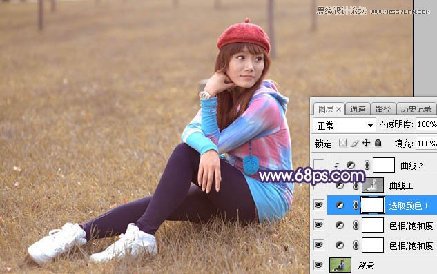 PS調(diào)出草叢女孩甜美的朦朧逆光效果