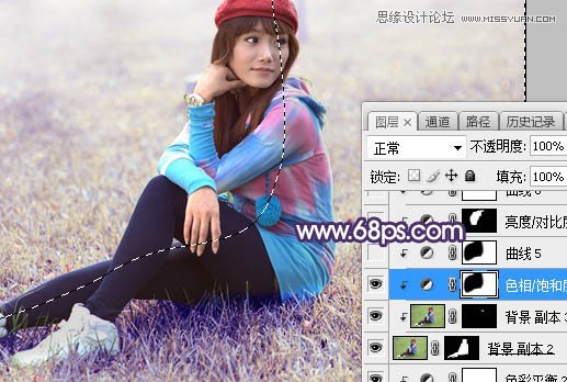 PS調(diào)出草叢女孩甜美的朦朧逆光效果
