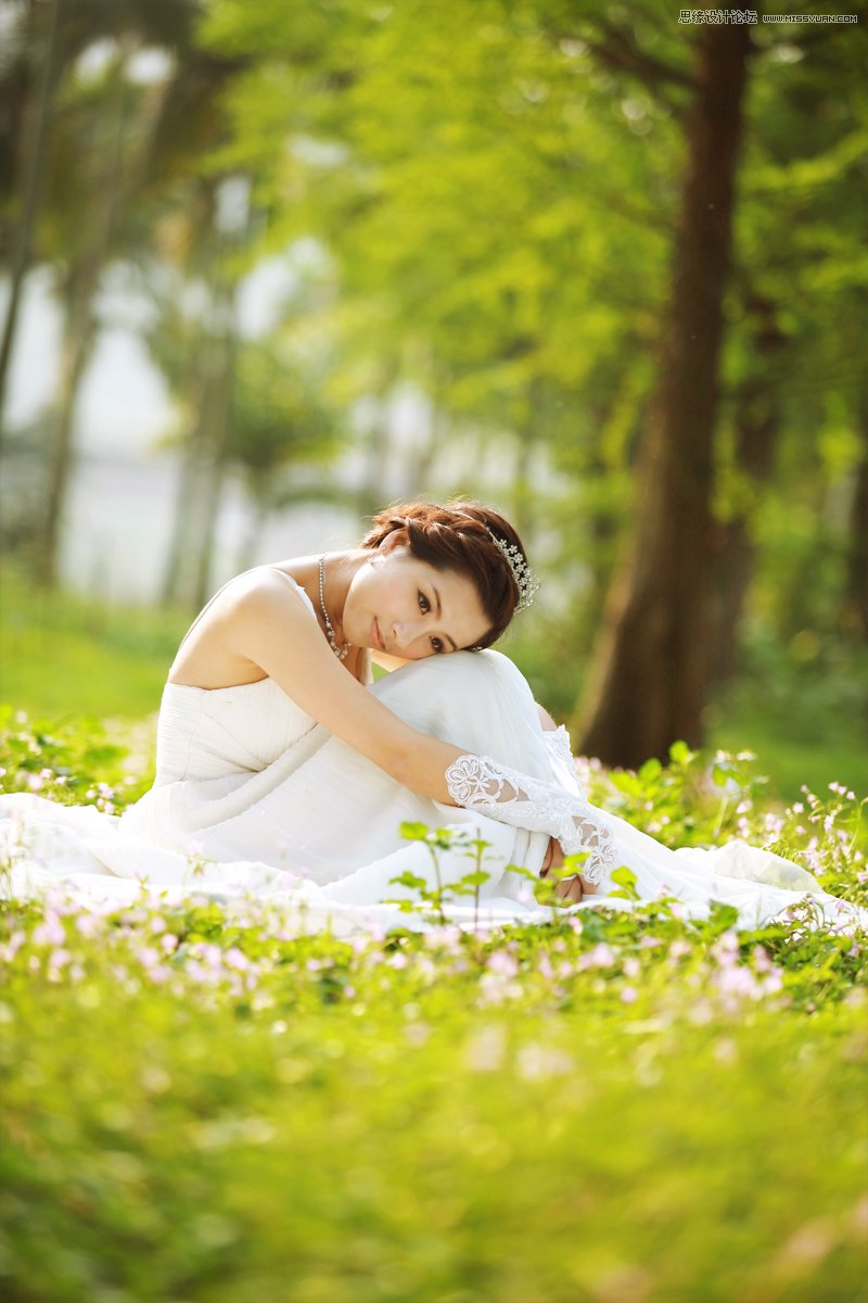 PS調(diào)出外景婚紗照片暖色清新效果