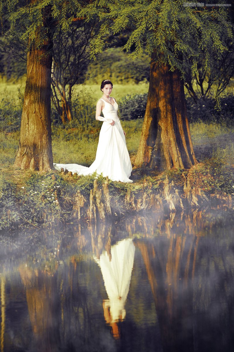 ps調(diào)出外景婚片秋季暖黃色效果