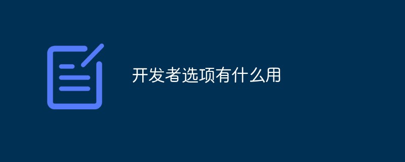 開發(fā)者選項有什么用