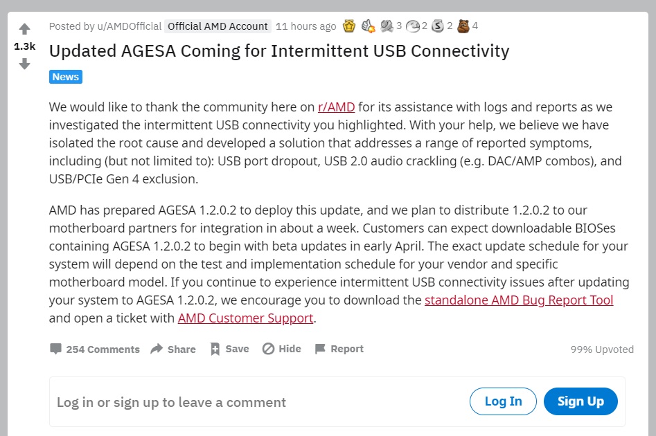 AMD 官宣已解決 500 系主板 USB 斷連問題，AGESA 1.2.0.2 微碼即將發(fā)布