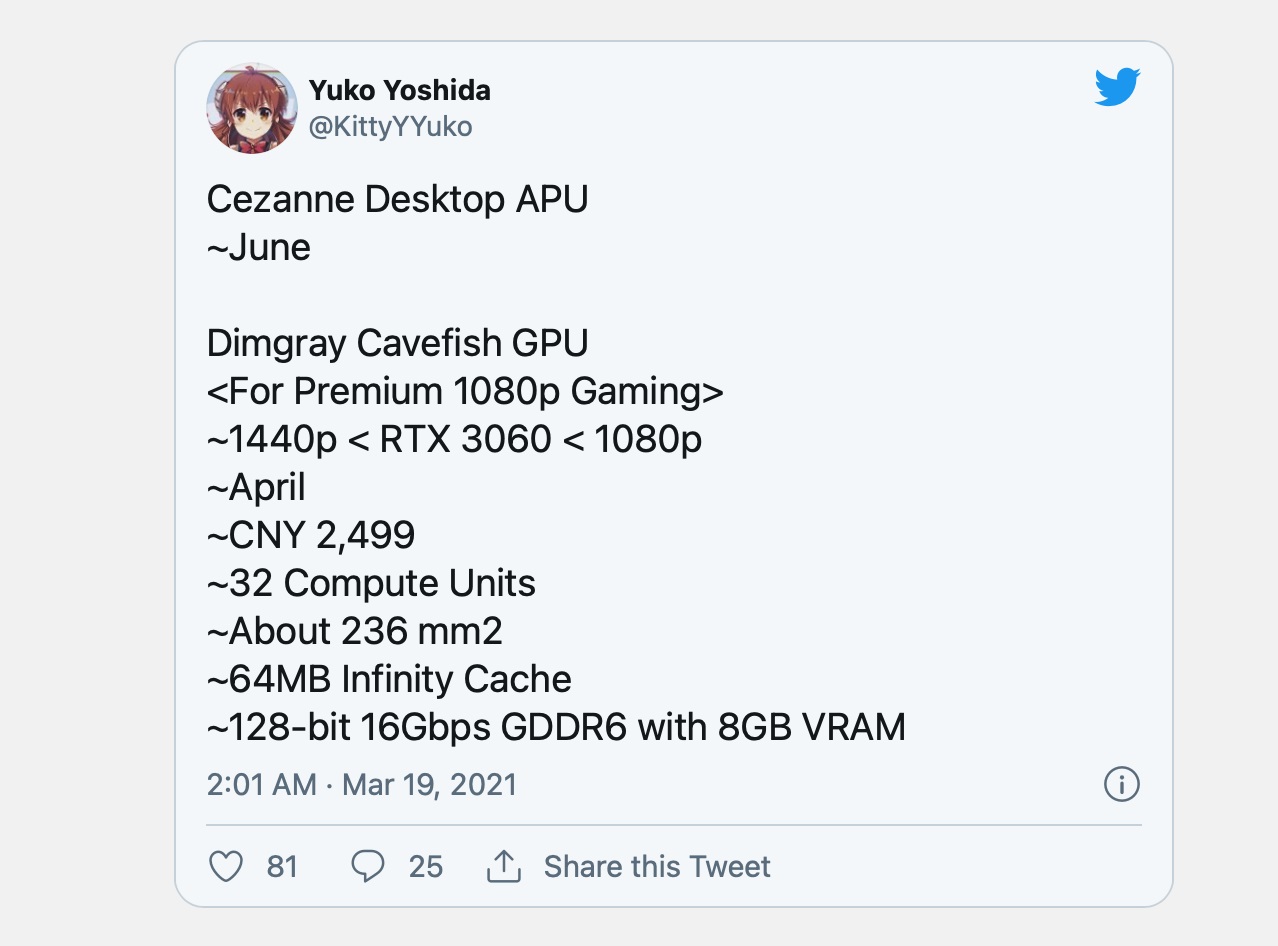 AMD RX 6600 系列顯卡曝光：2048 流處理器，8GB 顯存