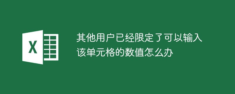 其他用戶已經(jīng)限定了可以輸入該單元格的數(shù)值怎么辦