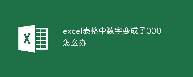 excel表格中數(shù)字變成了000怎么辦