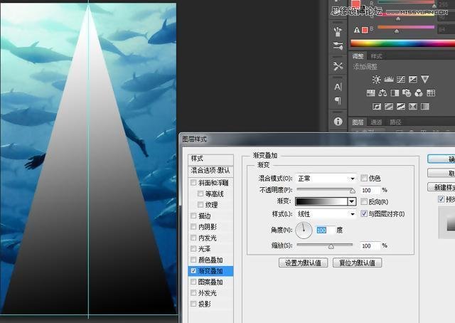 用PS給水下人像添加三角射線效果圖