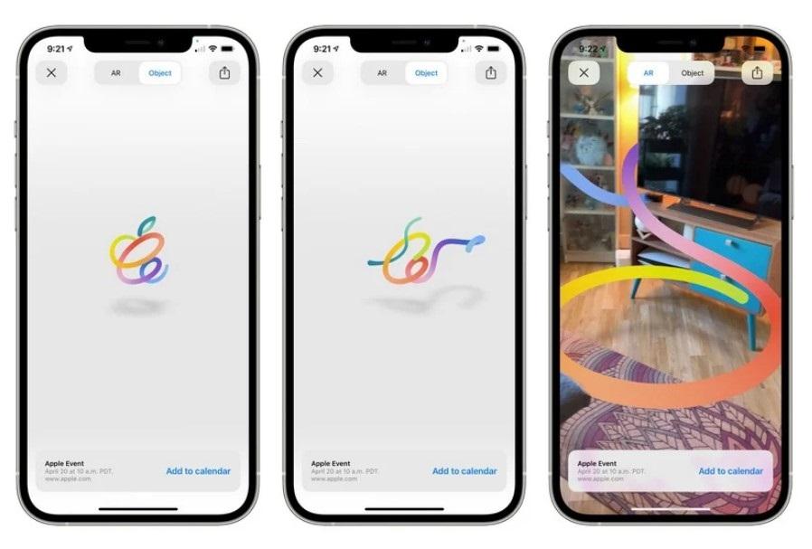 蘋果 4 月 20 日春季發(fā)布會活動頁面提供變形的 AR Logo