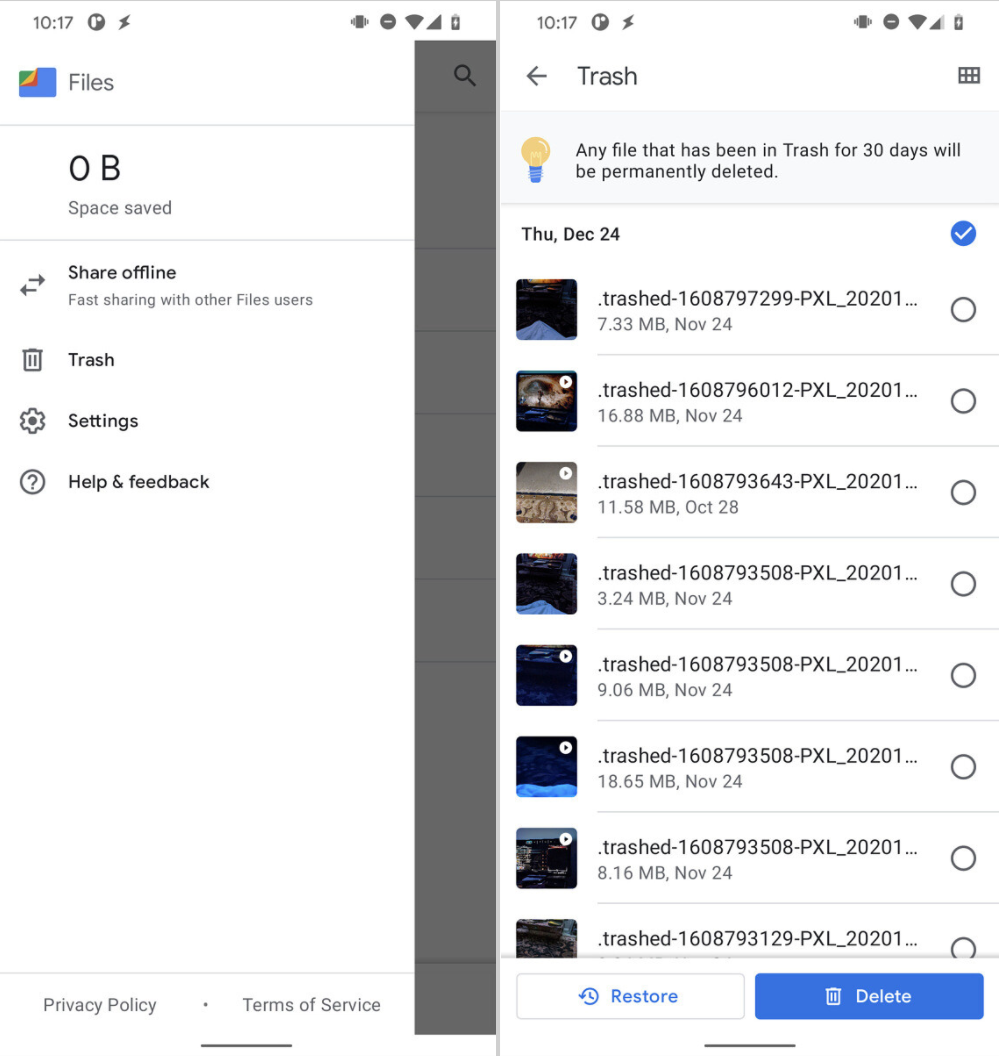 代碼泄露：谷歌 Android 12 有望添加文件回收站功能，用戶可自行管理