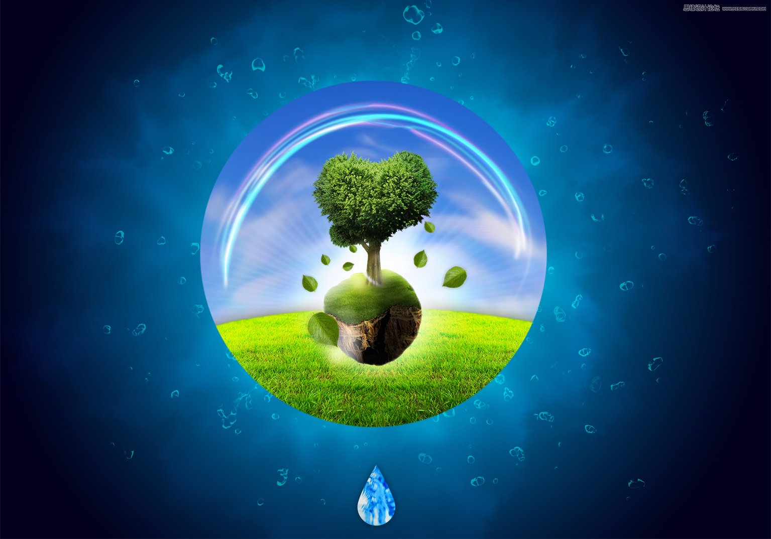 PS設(shè)計(jì)簡(jiǎn)約風(fēng)格的節(jié)約用水公益海報(bào)