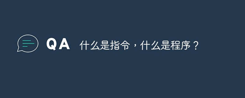 什么是指令，什么是程序？