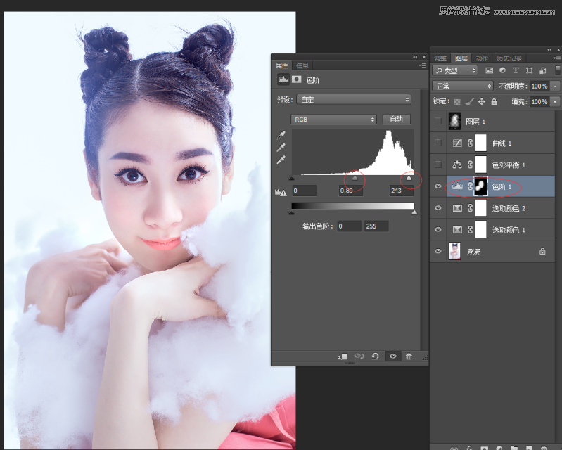 PS給美女私房照添加唯美雪景效果