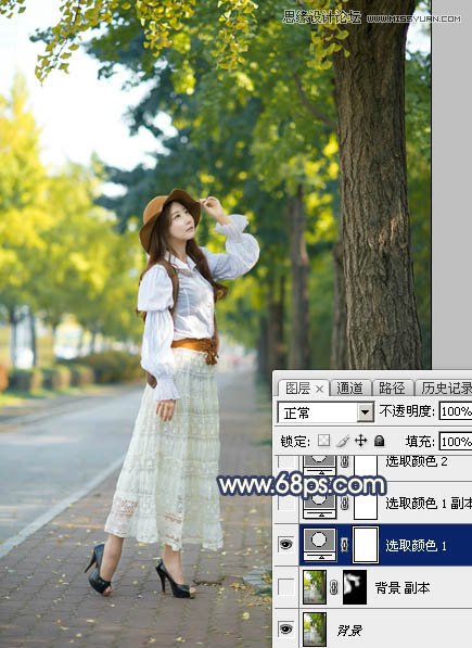 ps給外景人像添加金黃色夕陽效果
