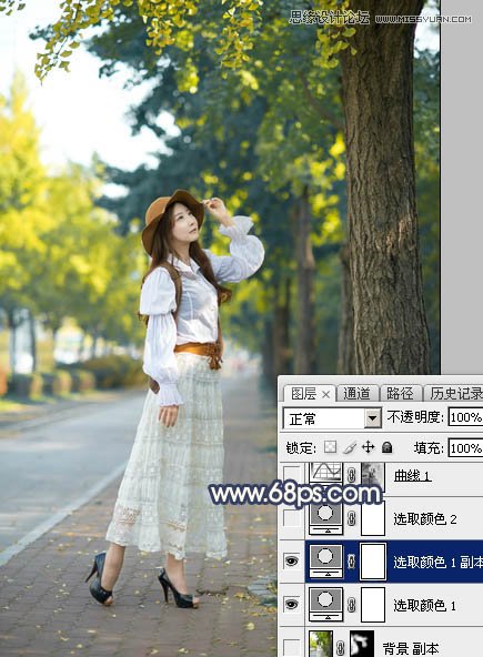 ps給外景人像添加金黃色夕陽效果