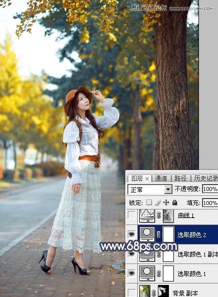 ps給外景人像添加金黃色夕陽效果