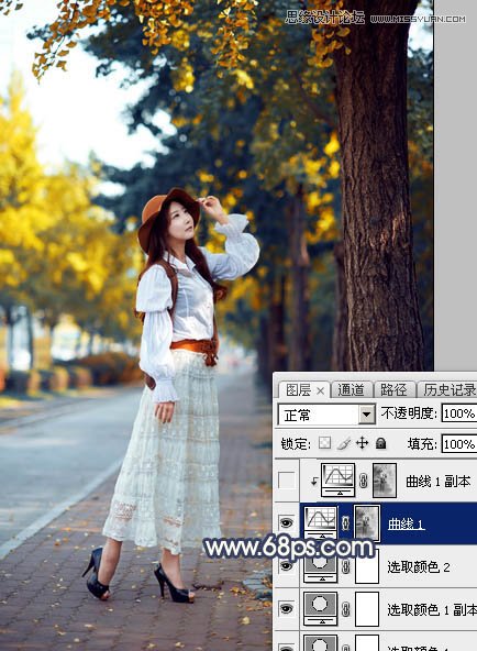 ps給外景人像添加金黃色夕陽效果