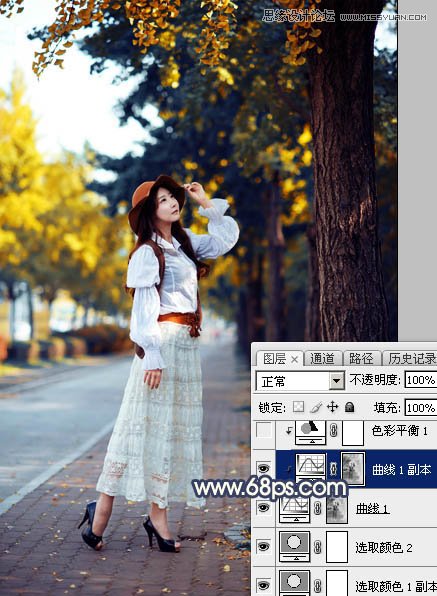 ps給外景人像添加金黃色夕陽效果