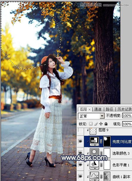 ps給外景人像添加金黃色夕陽效果