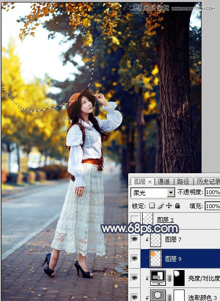 ps給外景人像添加金黃色夕陽效果