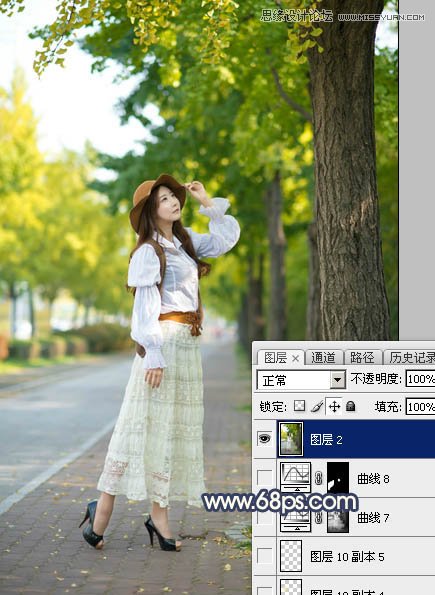 ps給外景人像添加金黃色夕陽效果