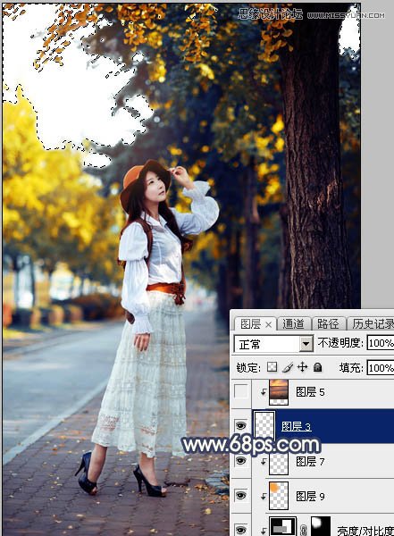ps給外景人像添加金黃色夕陽效果