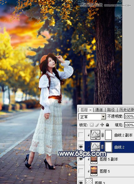 ps給外景人像添加金黃色夕陽效果