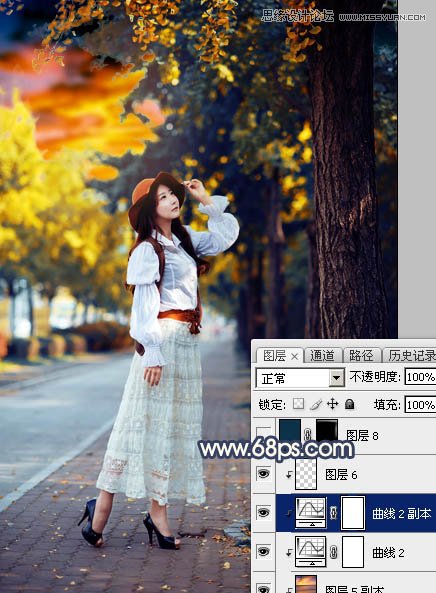 ps給外景人像添加金黃色夕陽效果