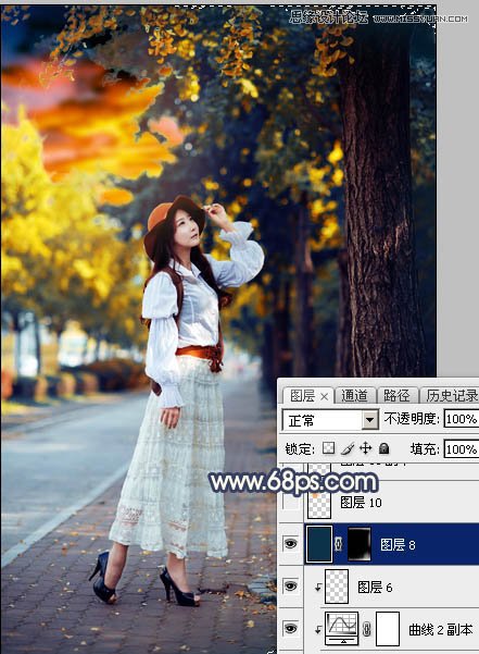 ps給外景人像添加金黃色夕陽效果