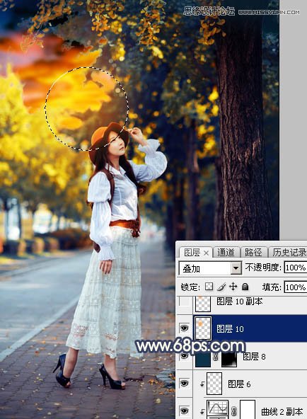 ps給外景人像添加金黃色夕陽效果