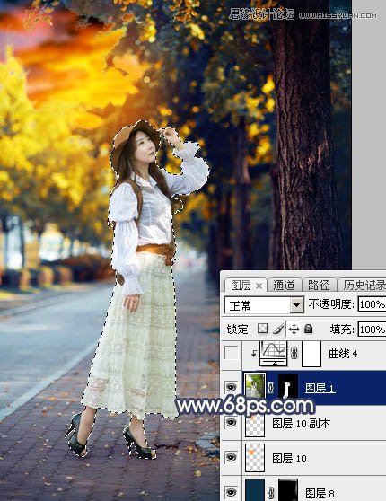 ps給外景人像添加金黃色夕陽效果